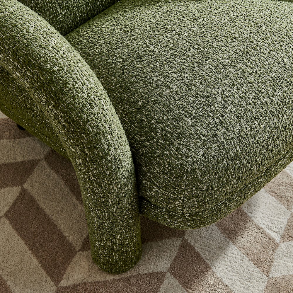 Ferris Textured Woven Fabric Lounge Chair - Olive