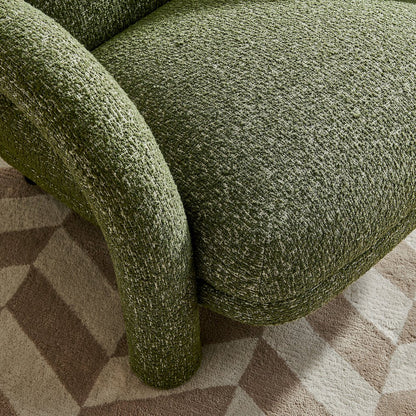 Ferris Textured Woven Fabric Lounge Chair - Olive