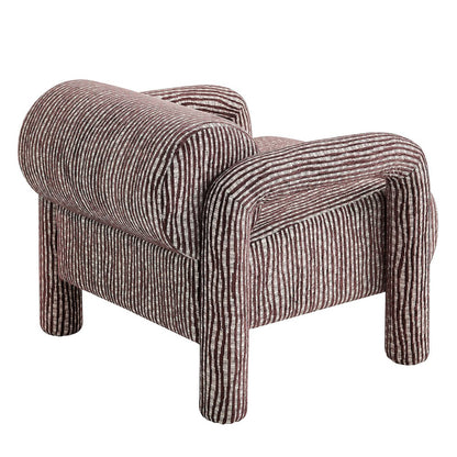 Quill Patterned Woven Fabric Accent Chair - Maroon