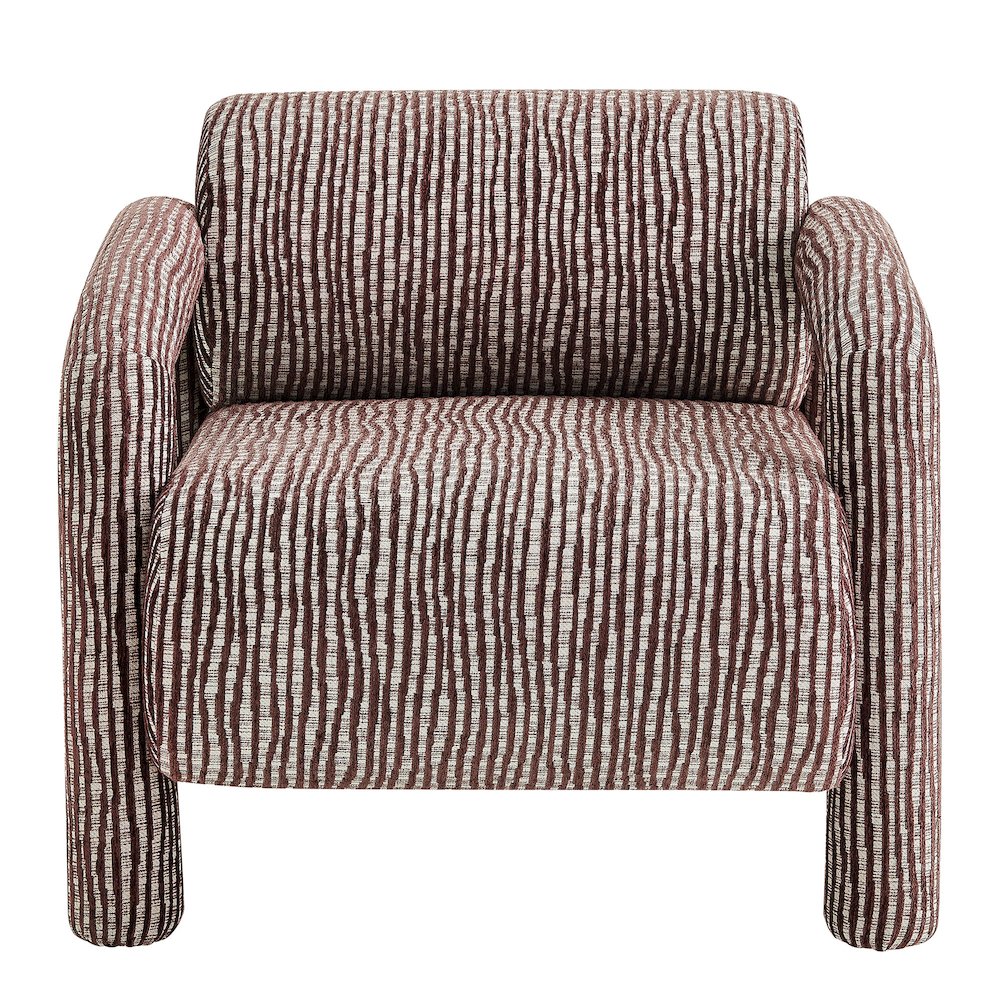 Quill Patterned Woven Fabric Accent Chair - Maroon