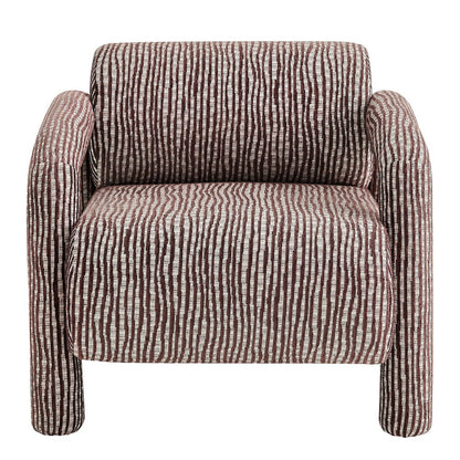 Quill Patterned Woven Fabric Accent Chair - Maroon