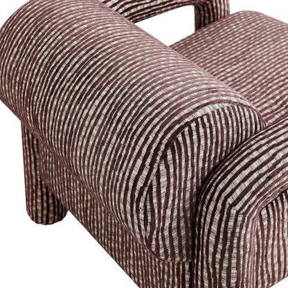 Quill Patterned Woven Fabric Accent Chair - Maroon