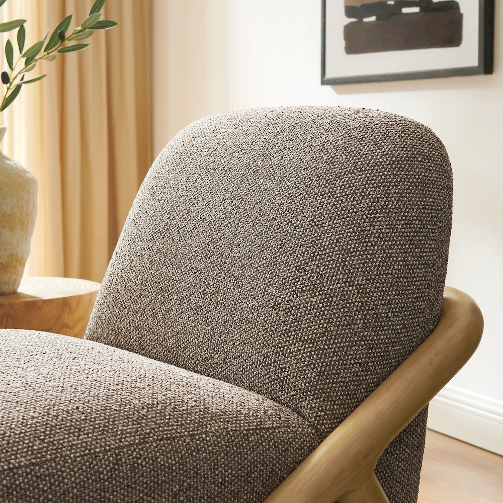 Vander Textured Fabric Accent Chair - Chestnut Earth