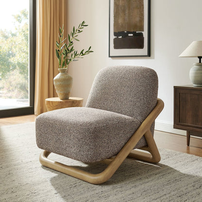Vander Textured Fabric Accent Chair - Chestnut Earth