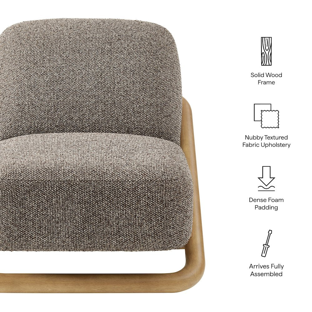 Vander Textured Fabric Accent Chair - Chestnut Earth