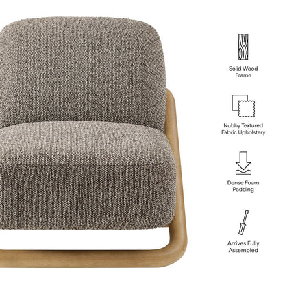 Vander Textured Fabric Accent Chair - Chestnut Earth