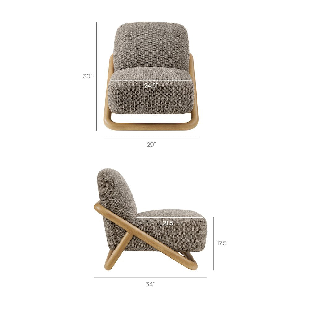 Vander Textured Fabric Accent Chair - Chestnut Earth