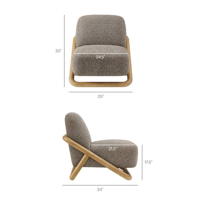 Vander Textured Fabric Accent Chair - Chestnut Earth