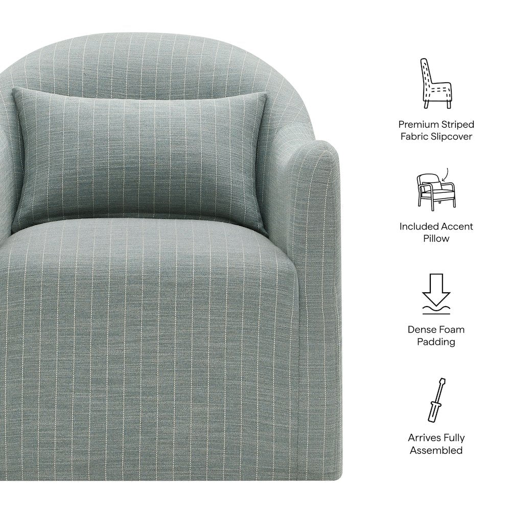 Bardot Striped Accent Chair - Spa Blue Stripe