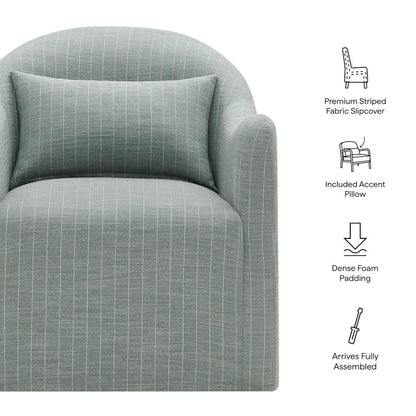 Bardot Striped Accent Chair - Spa Blue Stripe
