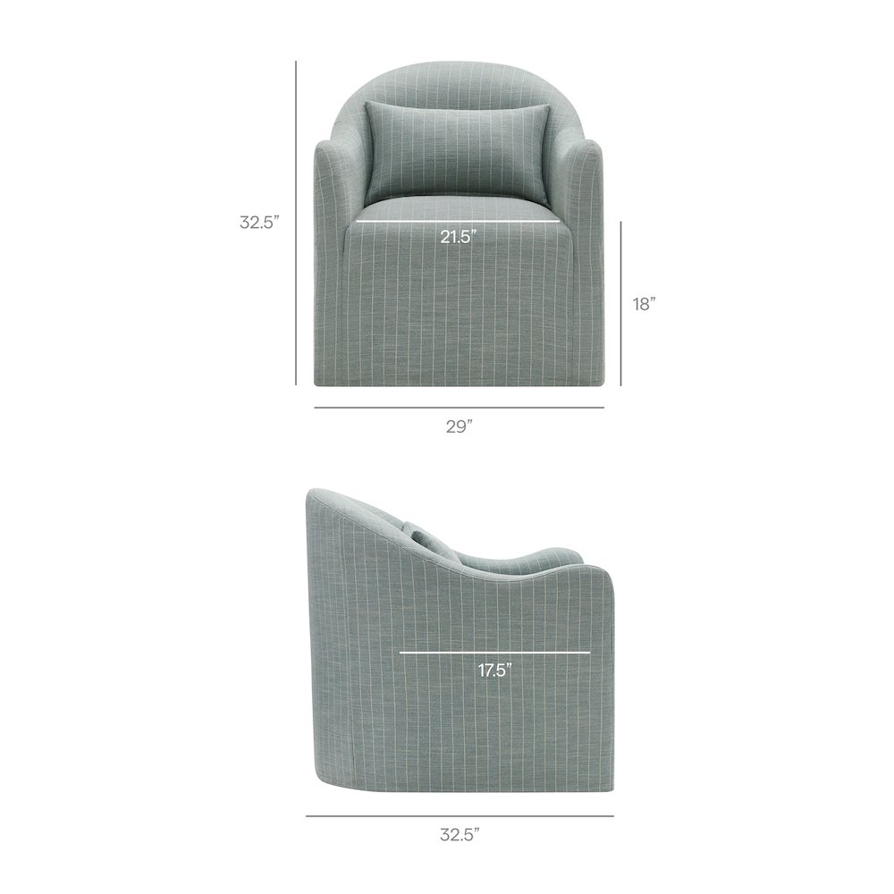 Bardot Striped Accent Chair - Spa Blue Stripe