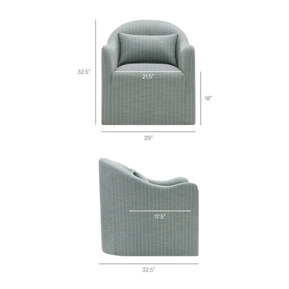 Bardot Striped Accent Chair - Spa Blue Stripe