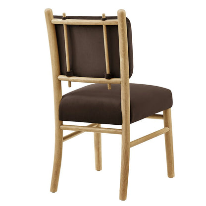 Mauden Performance Velvet Dining Side Chairs Set of 2 - Chocolate Brown