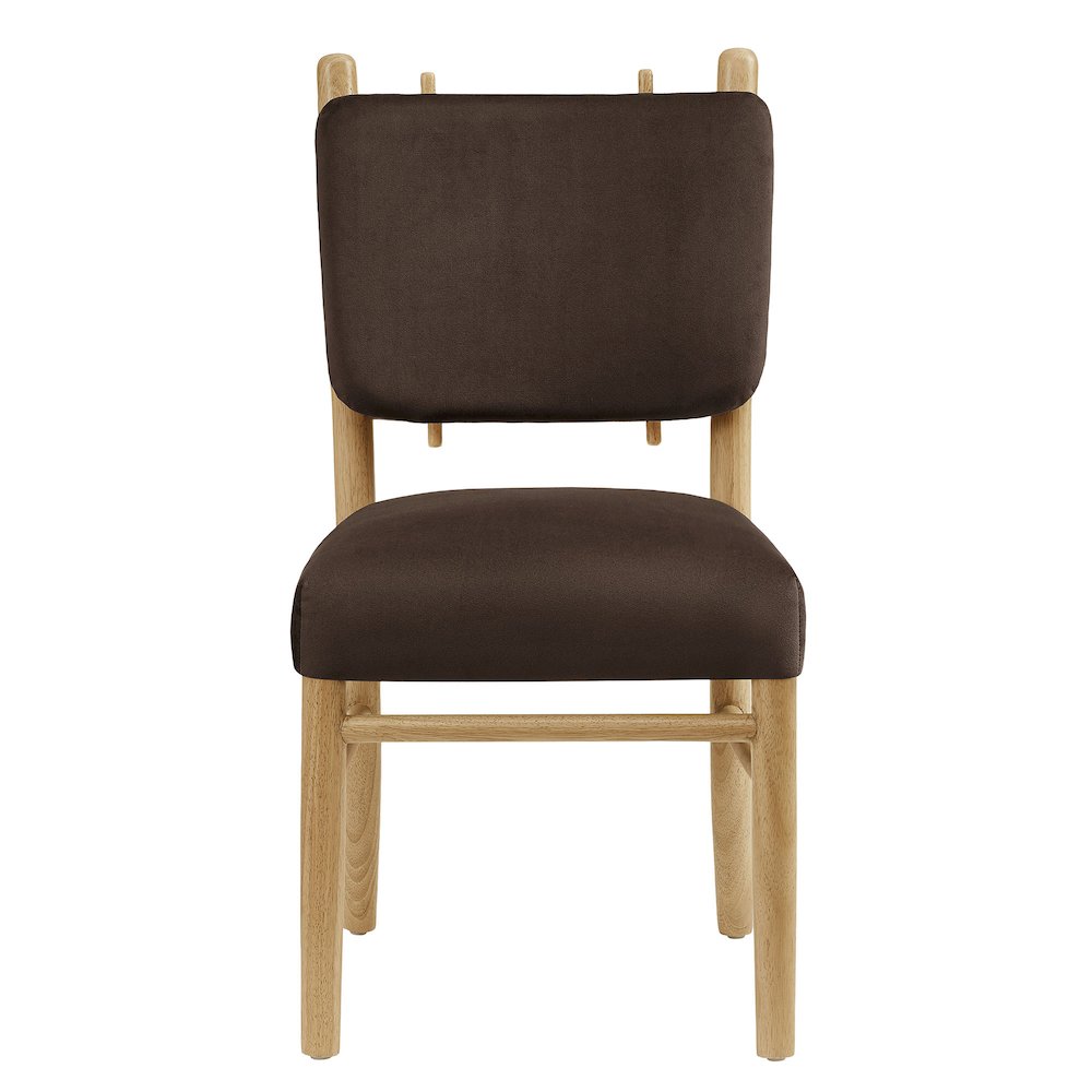 Mauden Performance Velvet Dining Side Chairs Set of 2 - Chocolate Brown