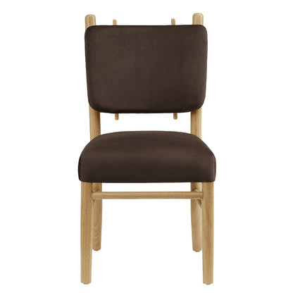Mauden Performance Velvet Dining Side Chairs Set of 2 - Chocolate Brown