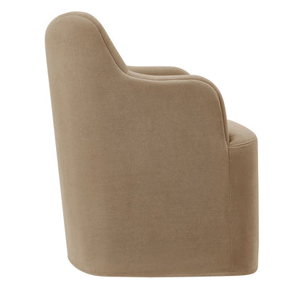 Cordelle Linen Blend Swivel Dining Chair - Almond