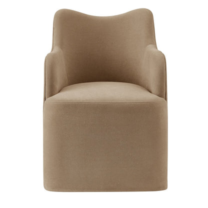 Cordelle Linen Blend Swivel Dining Chair - Almond