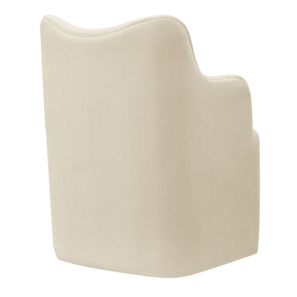 Cordelle Linen Blend Swivel Dining Chair - Linen