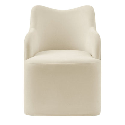 Cordelle Linen Blend Swivel Dining Chair - Linen