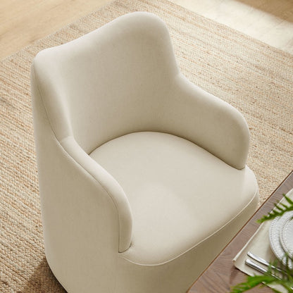 Cordelle Linen Blend Swivel Dining Chair - Linen