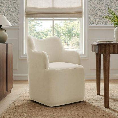 Cordelle Linen Blend Swivel Dining Chair - Linen