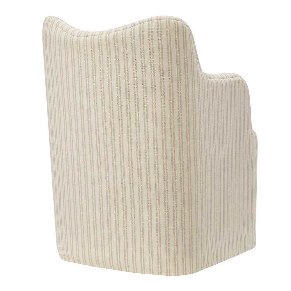 Cordelle Linen Blend Swivel Dining Chair - Oatmeal Stripe