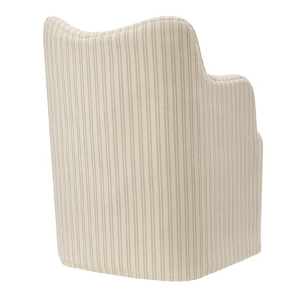 Cordelle Linen Blend Swivel Dining Chair - Oatmeal Stripe