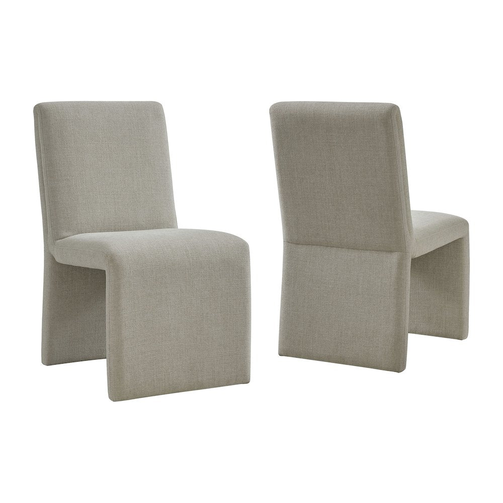 Emory Upholstered Fabric Dining Side Chair Set of 2 - Linen