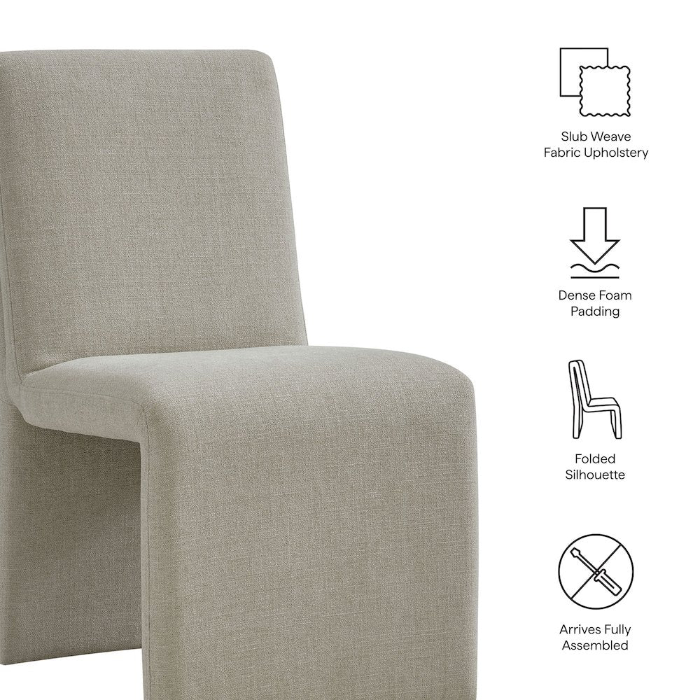 Emory Upholstered Fabric Dining Side Chair Set of 2 - Linen