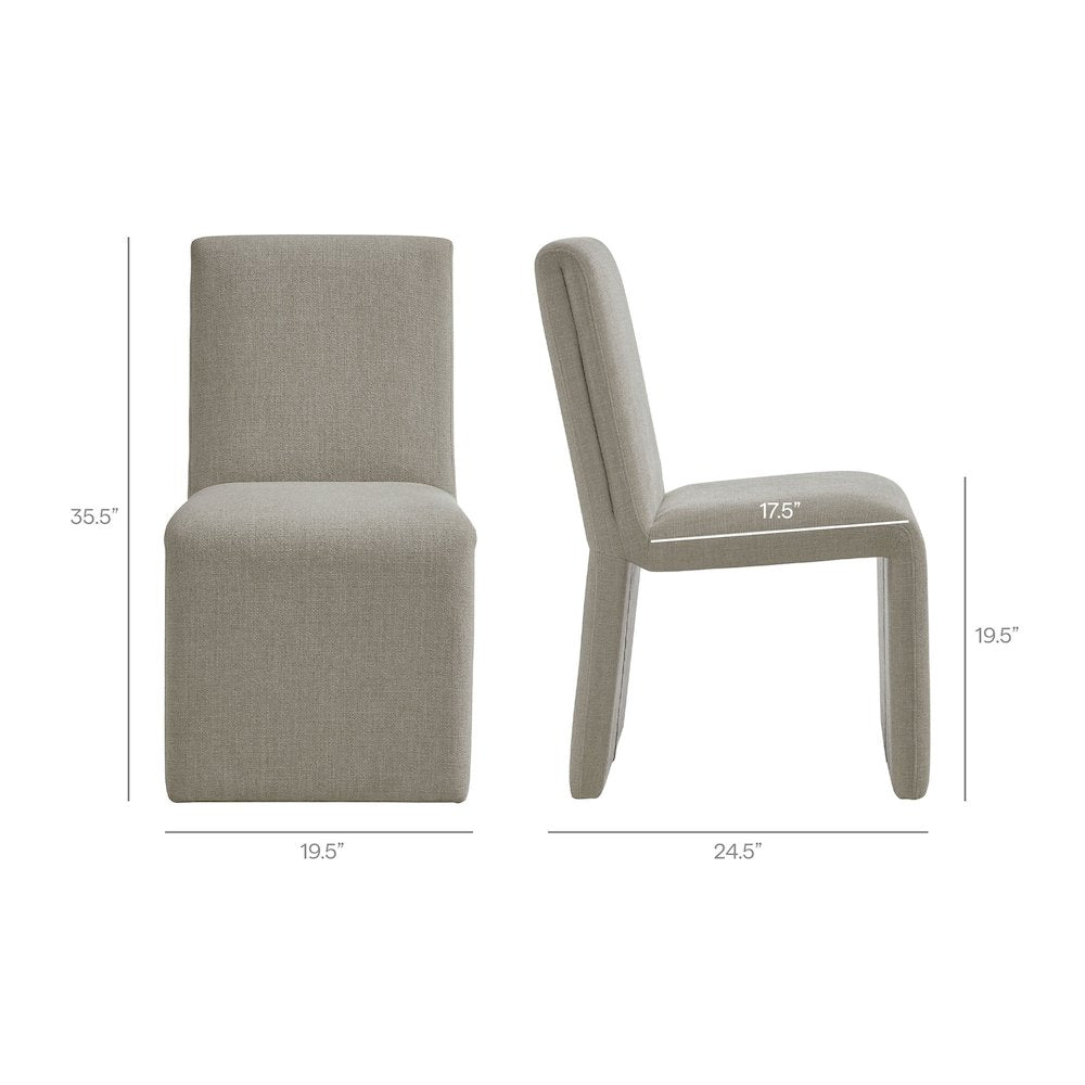 Emory Upholstered Fabric Dining Side Chair Set of 2 - Linen