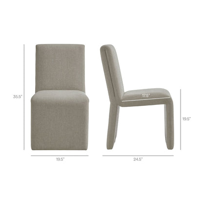 Emory Upholstered Fabric Dining Side Chair Set of 2 - Linen