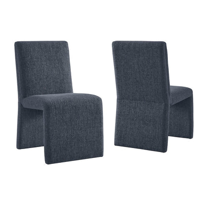 Emory Upholstered Fabric Dining Side Chair Set of 2 - Slate Blue
