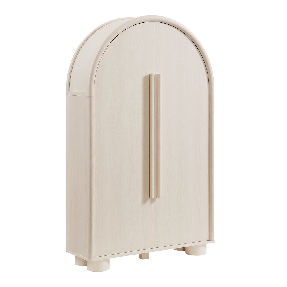 Bellamy Arched Fold-Out Desk Cabinet - Ash