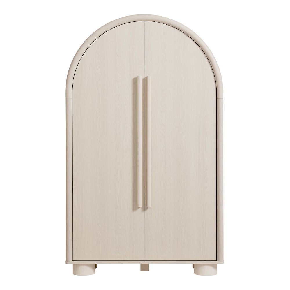 Bellamy Arched Fold-Out Desk Cabinet - Ash