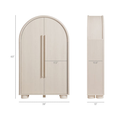 Bellamy Arched Fold-Out Desk Cabinet - Ash
