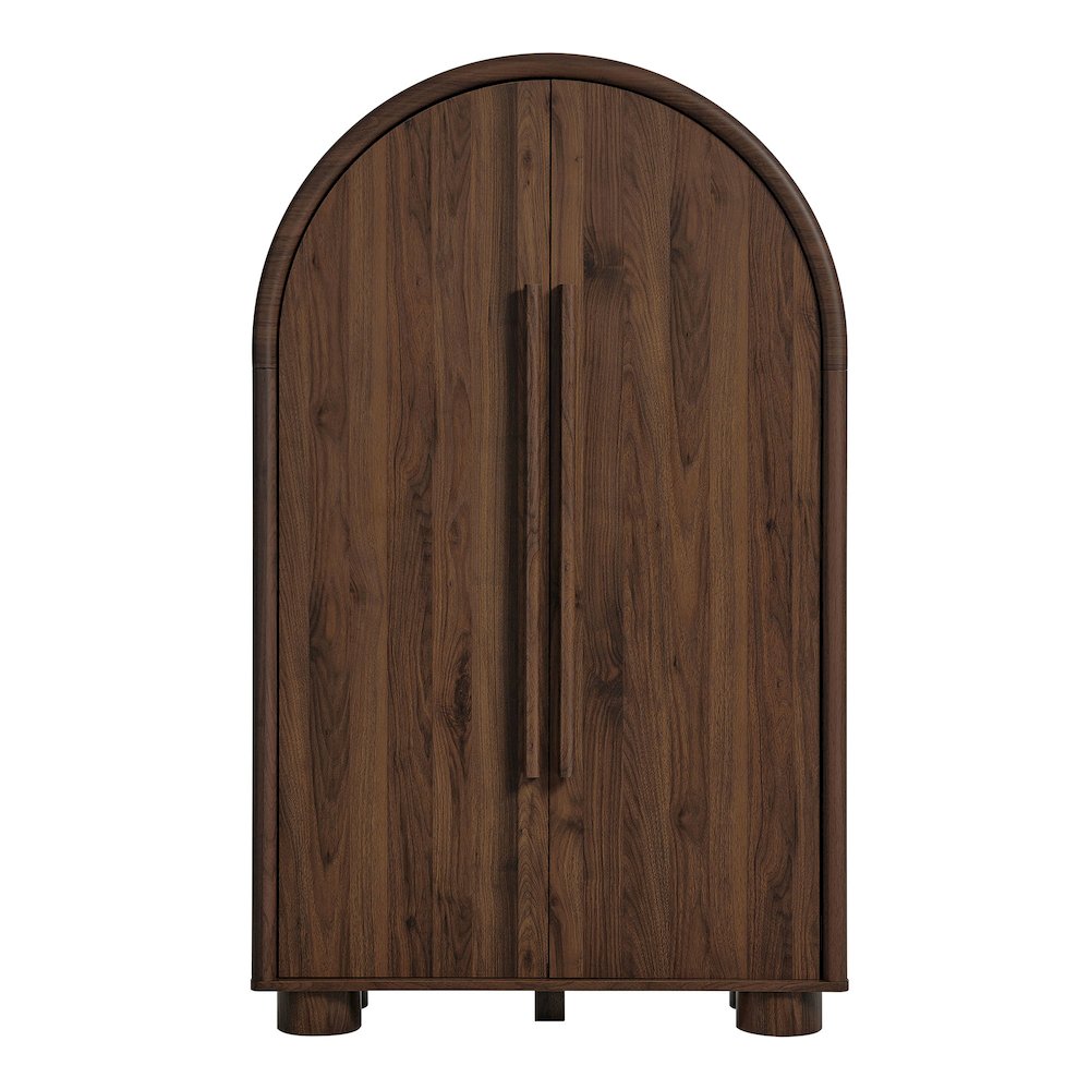 Bellamy Arched Fold-Out Desk Cabinet - Walnut