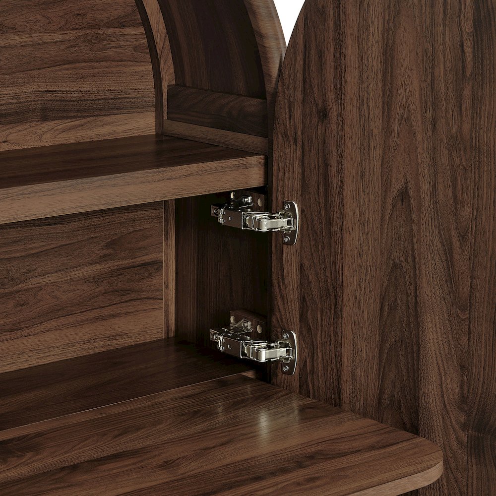 Bellamy Arched Fold-Out Desk Cabinet - Walnut