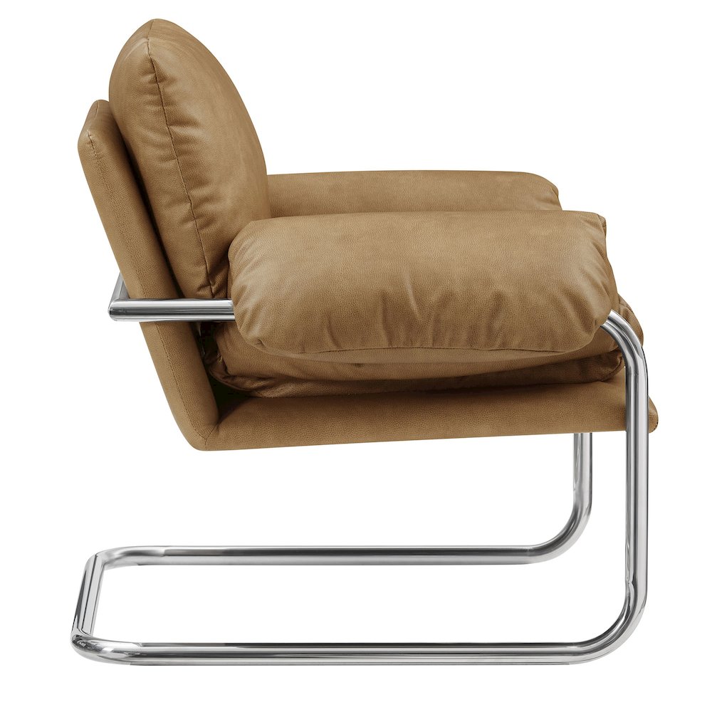 Ansel Vegan Leather Accent Chair - Toast