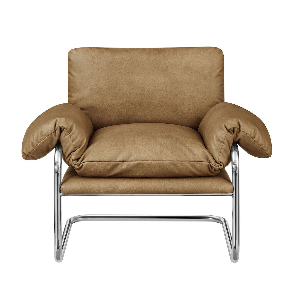 Ansel Vegan Leather Accent Chair - Toast