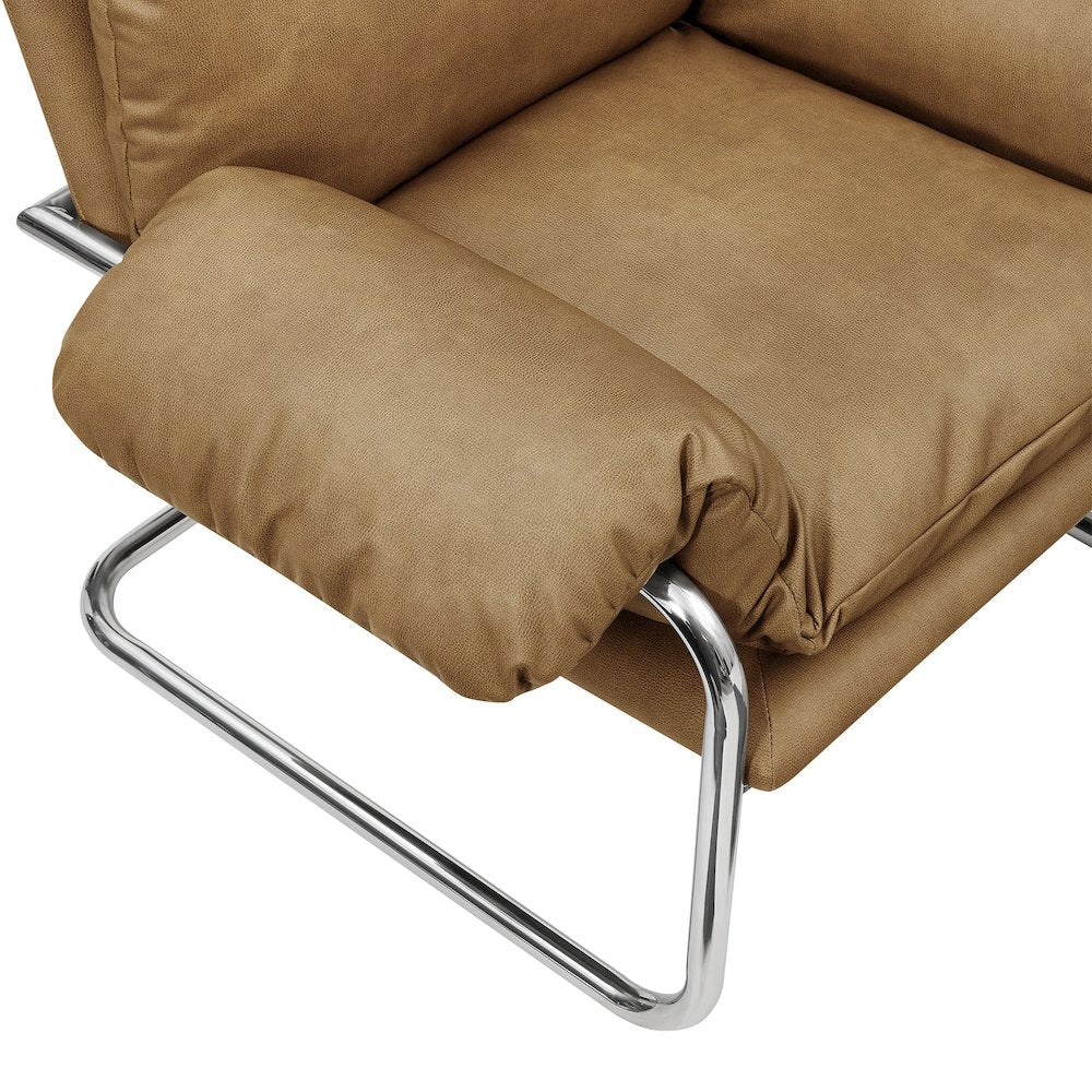 Ansel Vegan Leather Accent Chair - Toast
