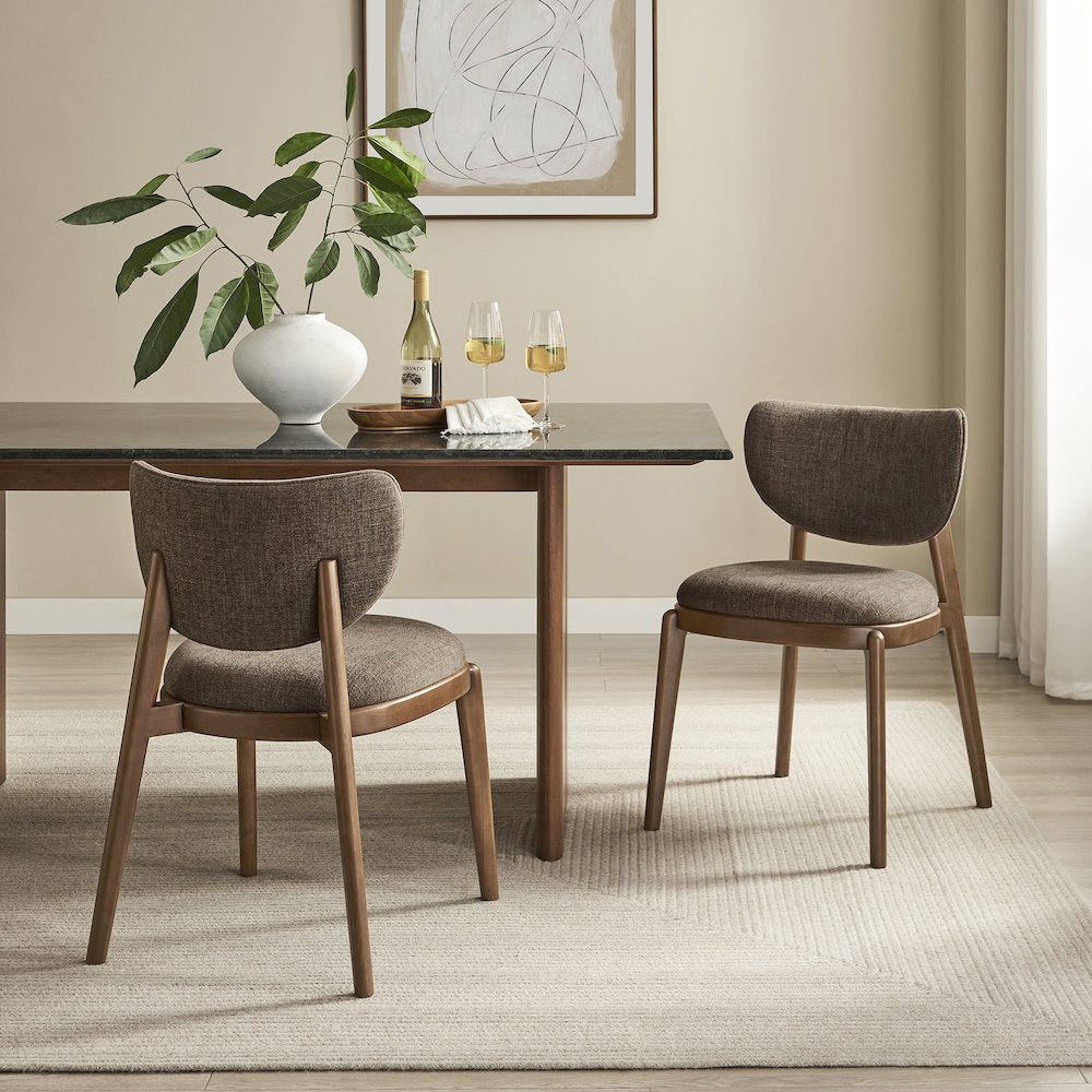 Fenwick Fabric Dining Chairs Set of 2 - Mocha
