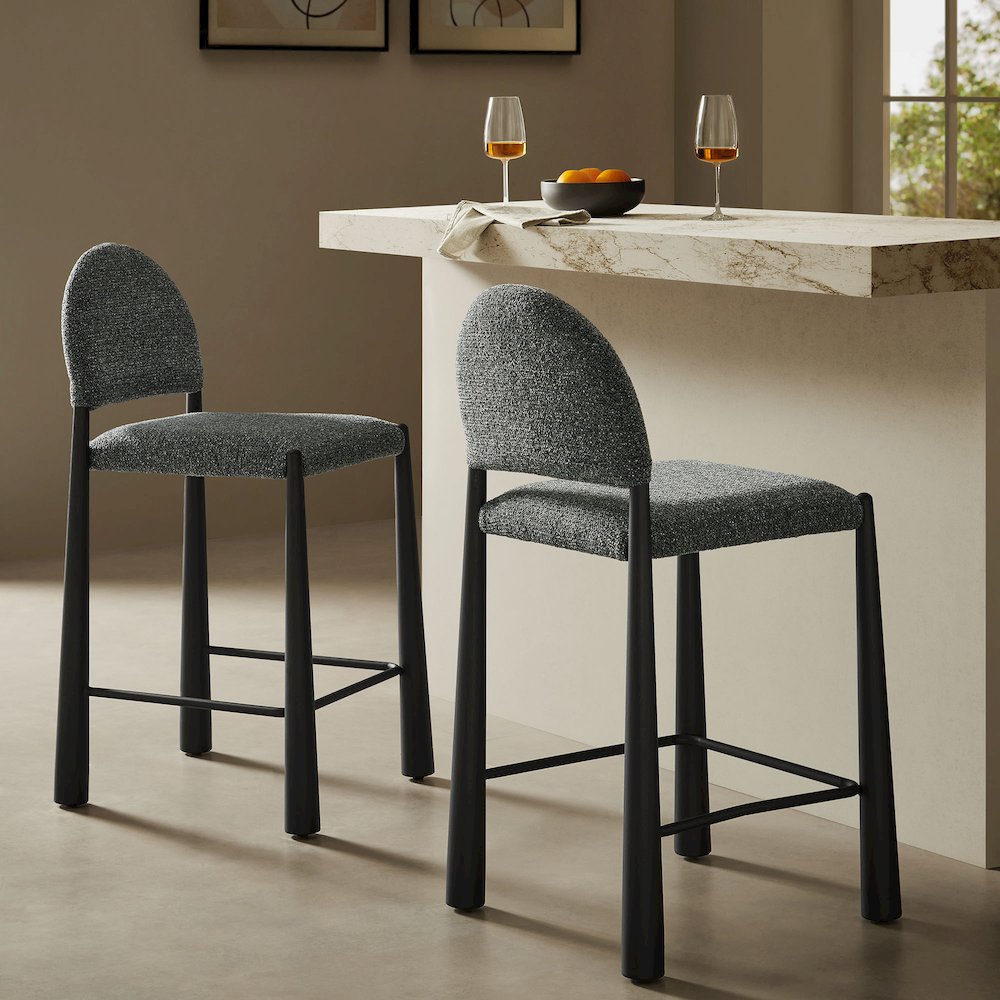 Hayley Upholstered Fabric Counter Stools Set of 2
