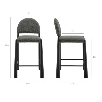 Hayley Upholstered Fabric Counter Stools Set of 2