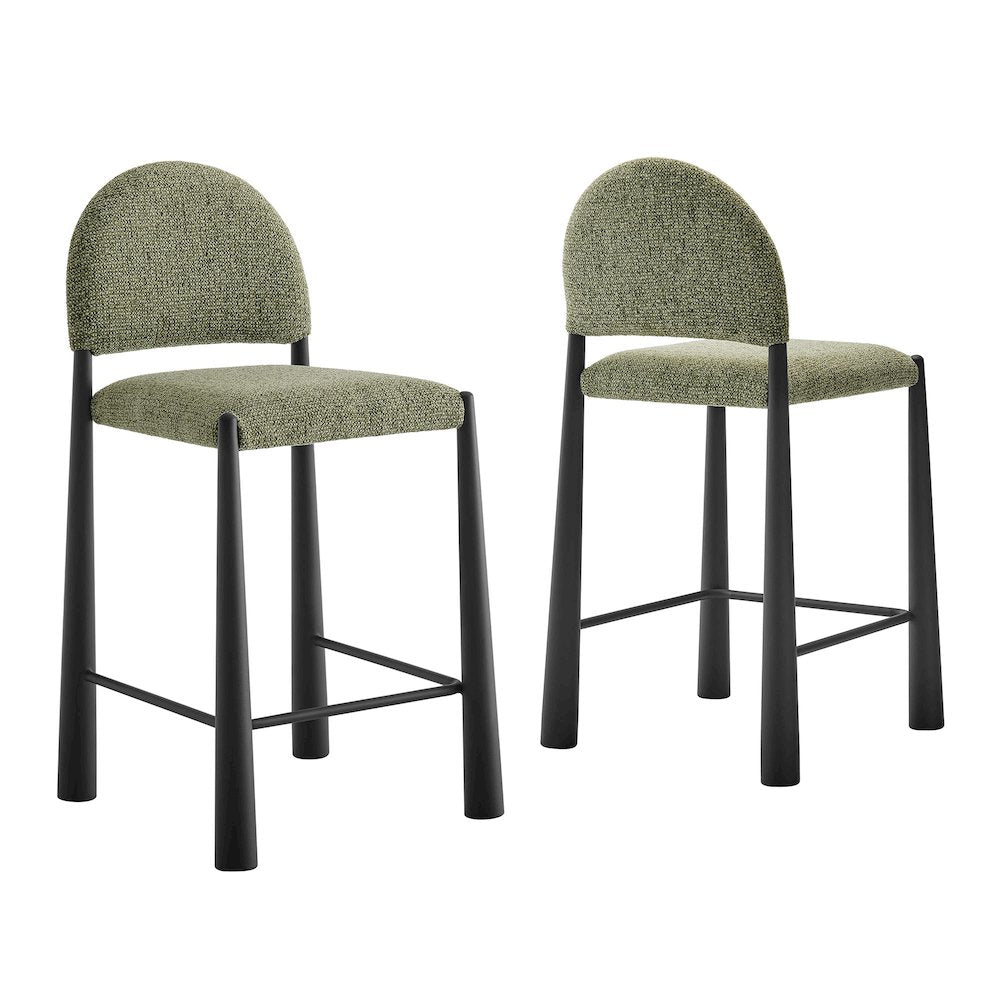 Hayley Upholstered Fabric Counter Stools Set of 2