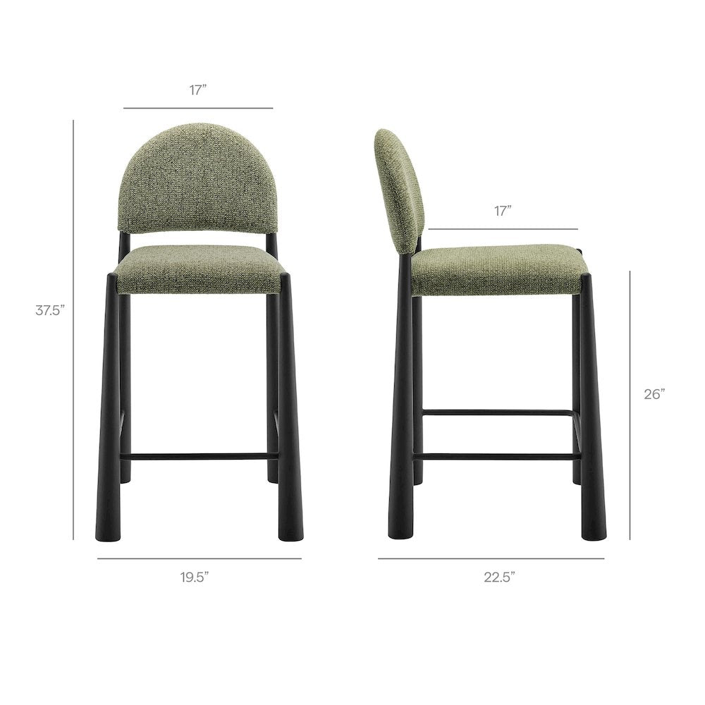 Hayley Upholstered Fabric Counter Stools Set of 2