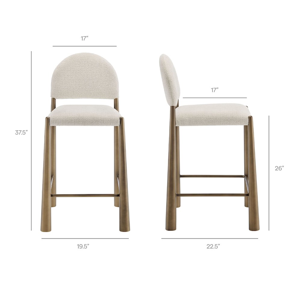 Hayley Upholstered Fabric Counter Stools Set of 2