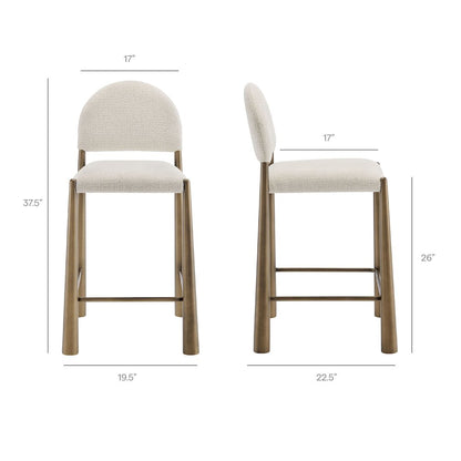 Hayley Upholstered Fabric Counter Stools Set of 2