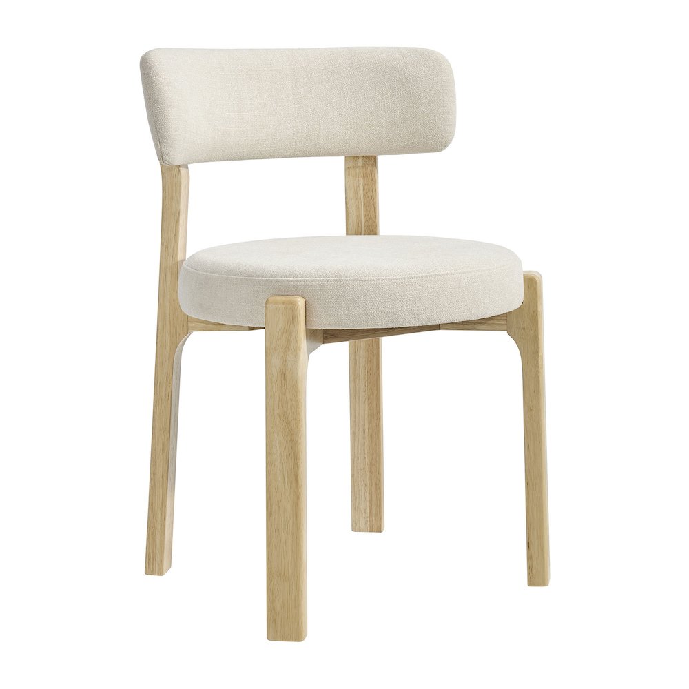 Marsha Upholstered Fabric Dining Chairs Set of 2 - Ecru