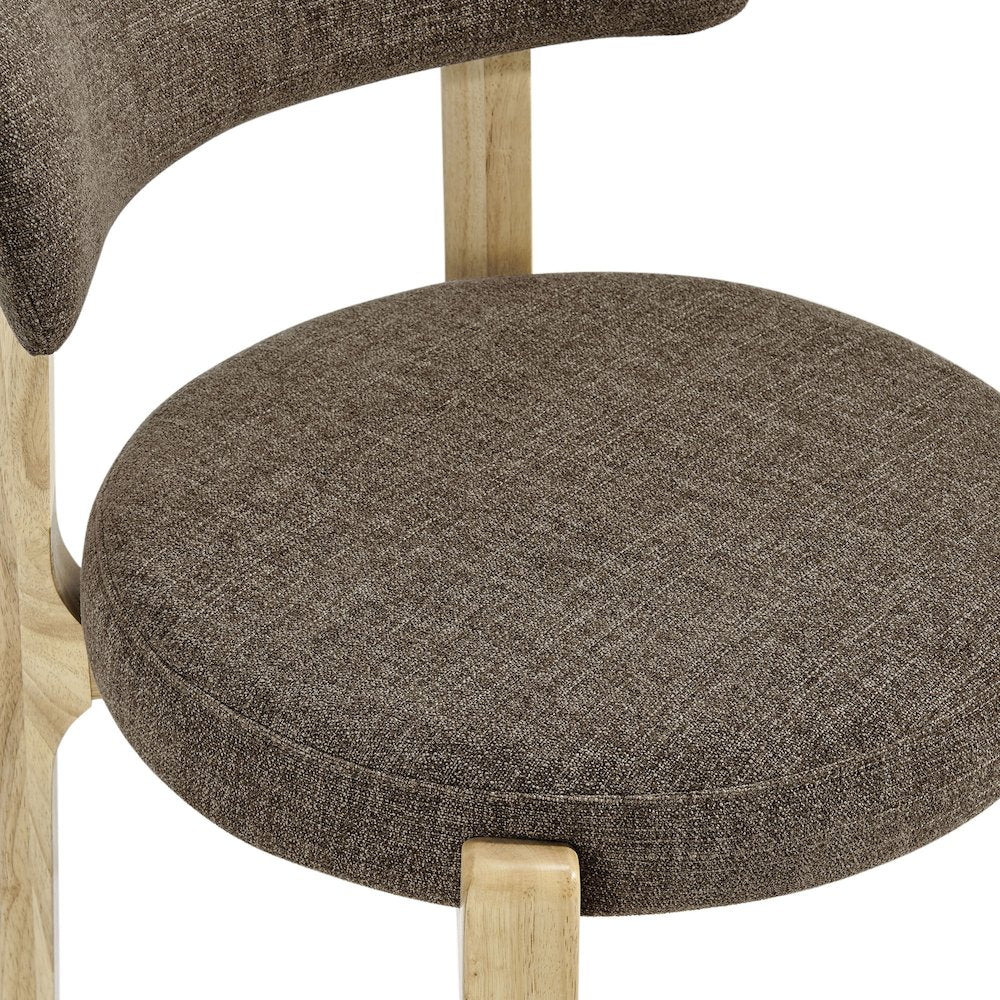 Marsha Upholstered Fabric Dining Chairs Set of 2 - Mocha