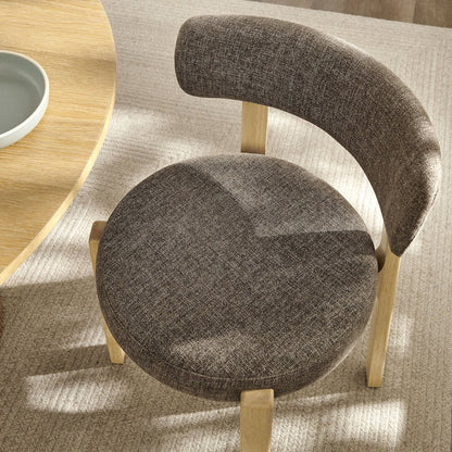 Marsha Upholstered Fabric Dining Chairs Set of 2 - Mocha